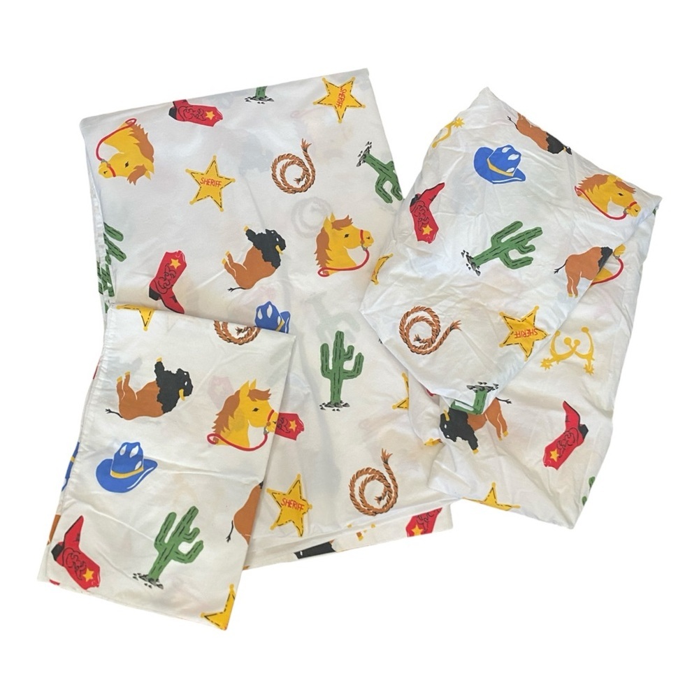 Coming Home Kids Made In USA Horse Cowboy Twin Sheet Set Horse Western